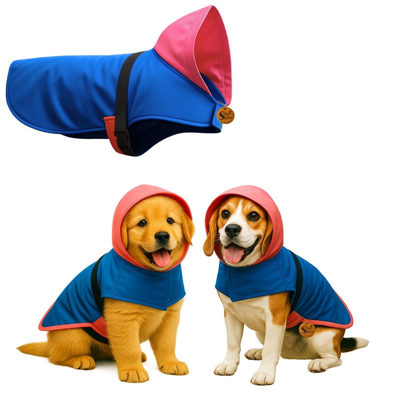 Sage Square Dog Raincoat | Waterproof Pet Jacket with Hood & Leash Hole | Lightweight & Breathable Fabric | Adjustable Strap | Coat Protects Against Rain, Mud, Ticks & Fleas (20Inch) (Medium) - Image 1