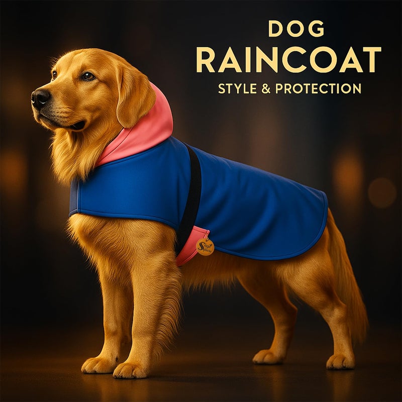 Sage Square Dog Raincoat | Waterproof Pet Jacket with Hood & Leash Hole | Lightweight & Breathable Fabric | Adjustable Strap | Coat Protects Against Rain, Mud, Ticks & Fleas (20Inch) (Medium) - Image 2