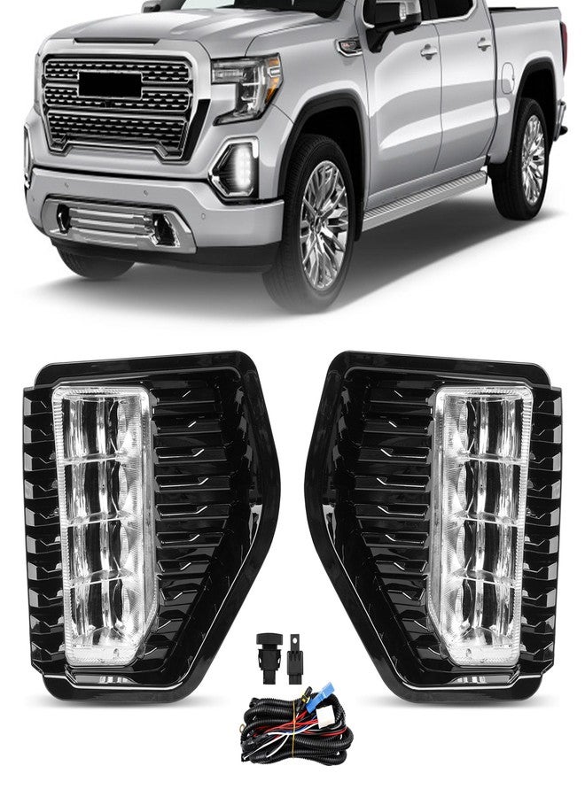 Misakomo Fog Lights - LED Fog Lamps Assembly Compatible with 2019 2020 2021 2022 GMC Sierra 1500 - Front Bumper Driving Fog Light Replacement for 23243505, 23243506, 23243489, and 23243488 with Wires & Switch - Image 1