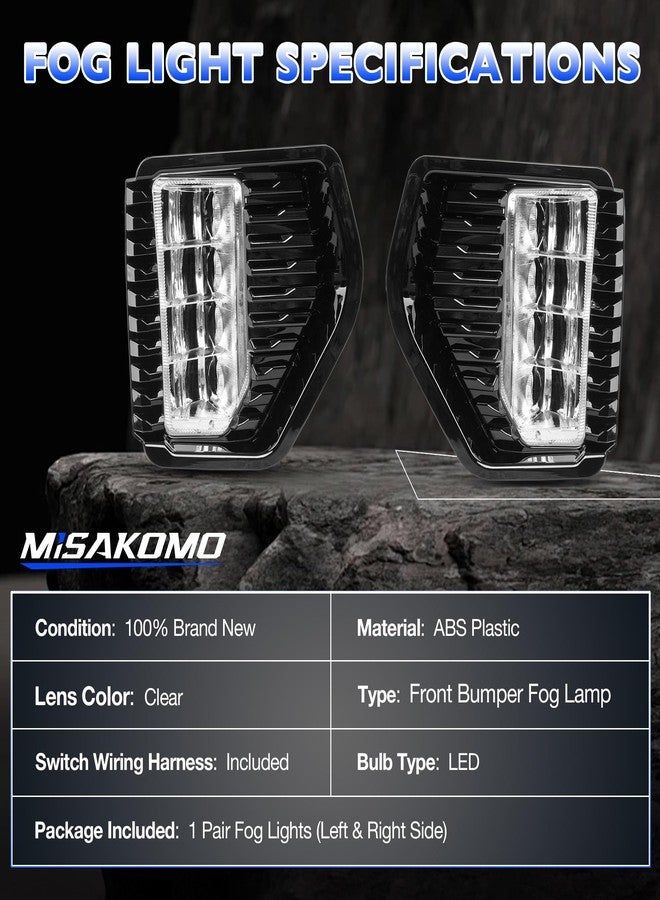 Misakomo Fog Lights - LED Fog Lamps Assembly Compatible with 2019 2020 2021 2022 GMC Sierra 1500 - Front Bumper Driving Fog Light Replacement for 23243505, 23243506, 23243489, and 23243488 with Wires & Switch - Image 4