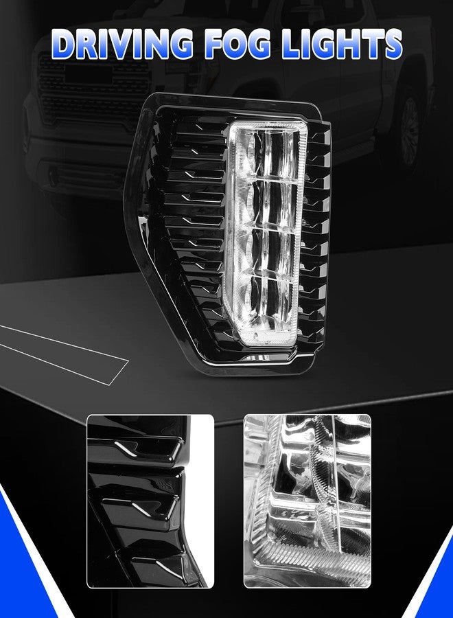 Misakomo Fog Lights - LED Fog Lamps Assembly Compatible with 2019 2020 2021 2022 GMC Sierra 1500 - Front Bumper Driving Fog Light Replacement for 23243505, 23243506, 23243489, and 23243488 with Wires & Switch - Image 5