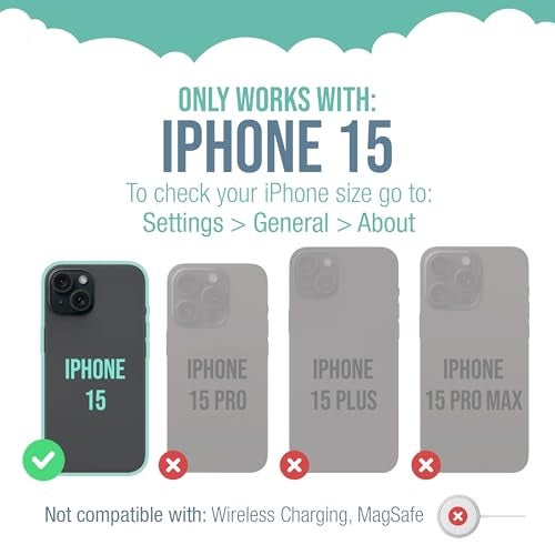 Smartish® iPhone 15 Wallet Case - Wallet Slayer Vol. 1 [Slim + Protective] Credit Card Holder - Drop Tested Hidden Card Slot Cover Compatible with Apple iPhone 15 - Blues on The Green - Image 5