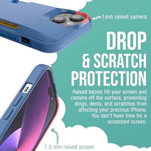 Smartish® iPhone 15 Wallet Case - Wallet Slayer Vol. 1 [Slim + Protective] Credit Card Holder - Drop Tested Hidden Card Slot Cover Compatible with Apple iPhone 15 - Blues on The Green - Image 4