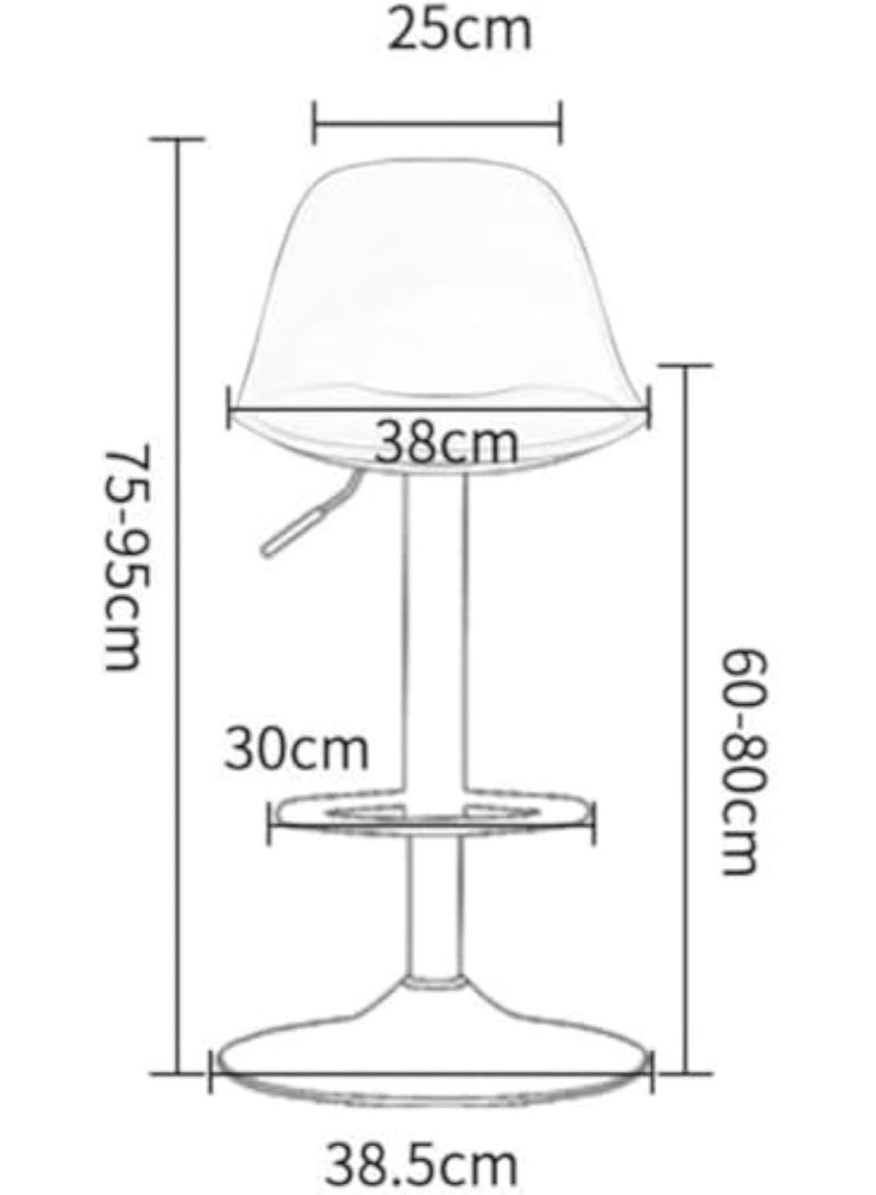 ميبل لديكور المنزل Maple Home Decoration Swivel High Chair Bar Stool Adjustable Up Down Stainless Steel Base Office Restaurant Furniture (White 2 Pcs)  - Image 5
