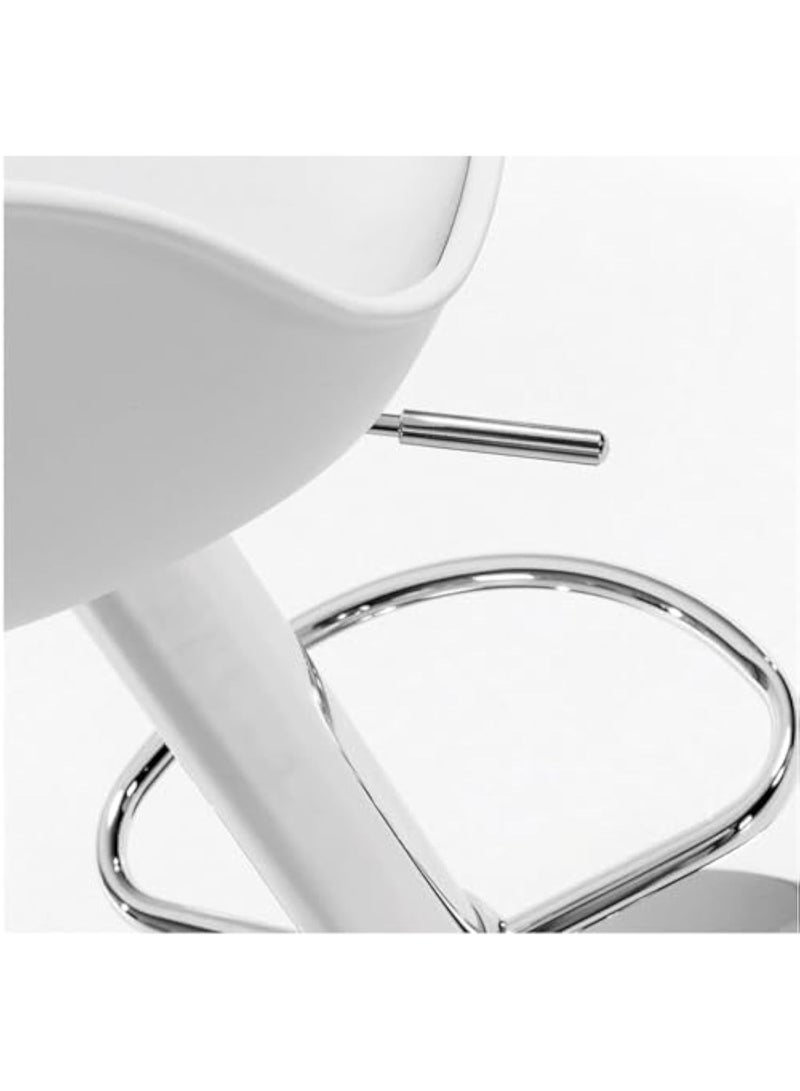 ميبل لديكور المنزل Maple Home Decoration Swivel High Chair Bar Stool Adjustable Up Down Stainless Steel Base Office Restaurant Furniture (White 2 Pcs)  - Image 4