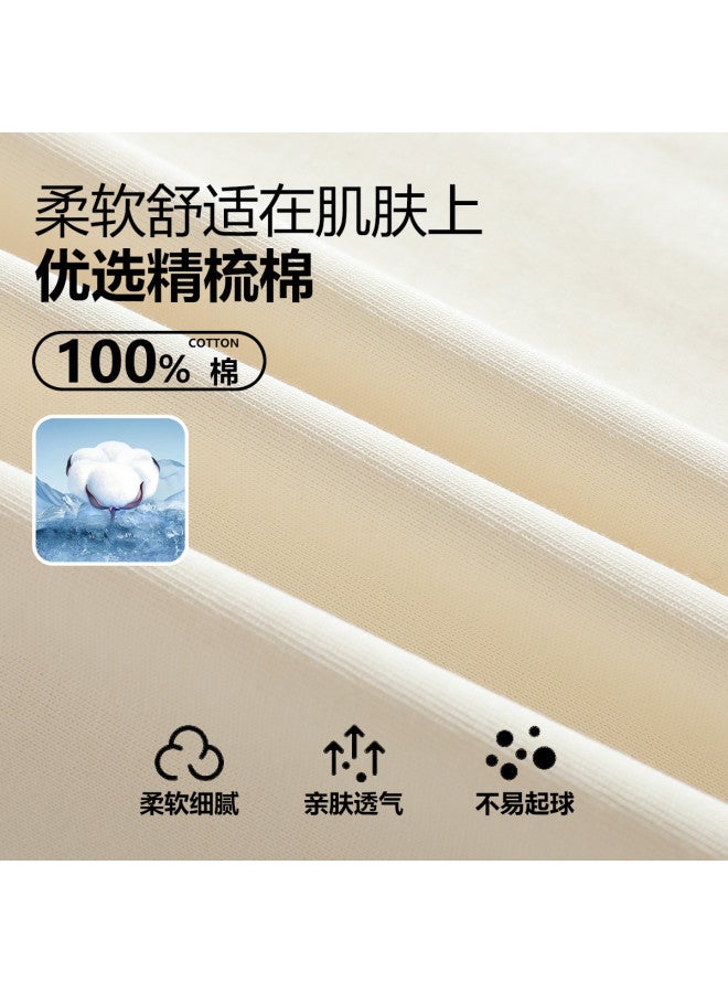 Jeanswest Basic Women's Loose Round Neck T-shirt summer Minimalist Cotton Printed Short Sleeve casual Slimming Versatile Top - Image 5