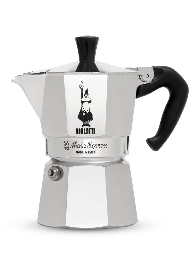 BIALeTTI Moka Express Stove Top Espresso Maker, Makes Real Italian Coffee, Moka Pot 6 Cups, Silver  - Image 1
