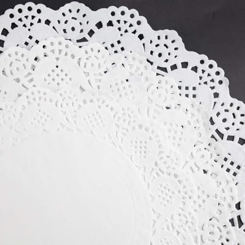 HAKSEN 108 PCS Paper Doilies, 6.5, 8.5 and 10.5 inch Lace Doilies for Tables, Round Paper Placemats for Party Table Cakes Dessert Trays Tableware Crafts Wedding and More - Image 3
