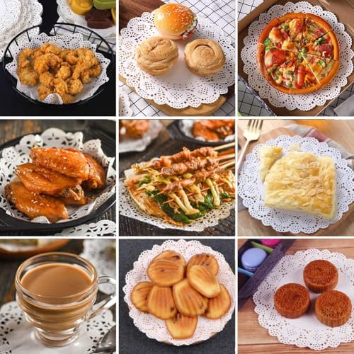 HAKSEN 108 PCS Paper Doilies, 6.5, 8.5 and 10.5 inch Lace Doilies for Tables, Round Paper Placemats for Party Table Cakes Dessert Trays Tableware Crafts Wedding and More - Image 4