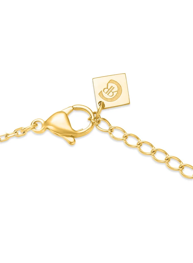 CERRUTI 1881  Arabesque.3 Necklace with Mother of Pearl & Gold-Plated Accents ,Crystal-Adorned 3D Floral Design with CRR Logo for Women | Best Price UAE