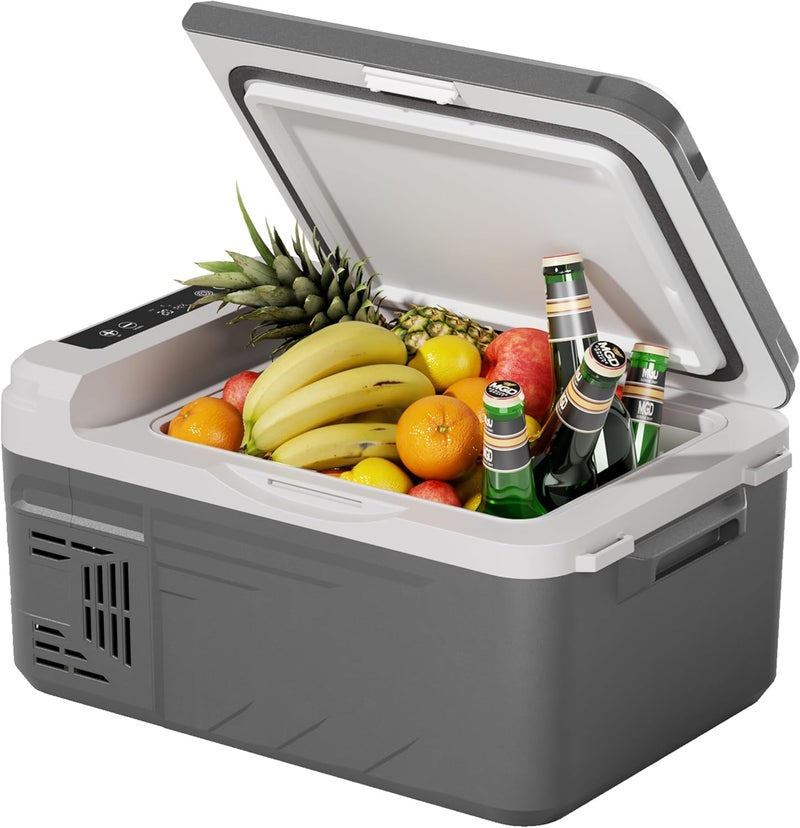 EUHOMY 10L Portable Car Refrigerator, -20°C to 20°C, 12V Camping Fridge 12/24V DC 110-240V AC, 45W Car Freezer Electric Cooler with Hidden Handle ثلاجة سيارة for Camping/Travel/Home/Truck/vehicle - Image 1