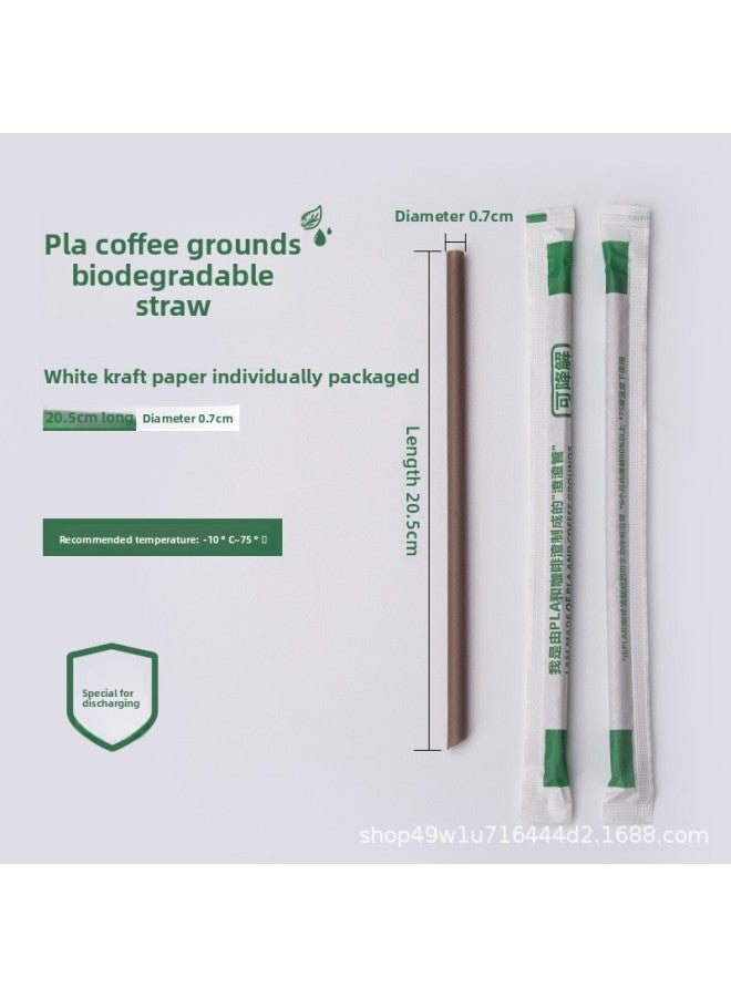 Coffee Residue Pla Biodegradable Straw Disposable Short Straw Pointed Coffee Milk Tea Independent Packaging Environmental Protection Straw 