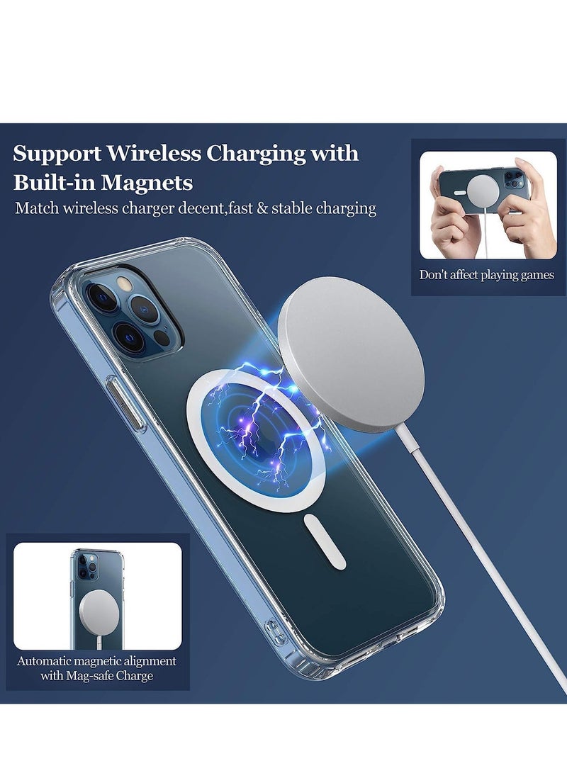 ELTRAZONE iPhone 12 Pro Clear Magnetic Cover | MagSafe Compatible | Hybrid Protective Clear Hard Back Case | Shockproof Silicone Frame | Transparent Case - Image 3