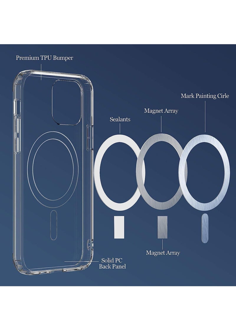 ELTRAZONE iPhone 12 Pro Clear Magnetic Cover | MagSafe Compatible | Hybrid Protective Clear Hard Back Case | Shockproof Silicone Frame | Transparent Case - Image 2