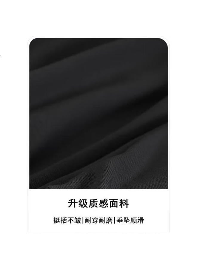Liberal Men'S Loose-Fit Cotton Sleep Pants For Spring And Autumn, Antibacterial, Wide-Leg, Plus Size, Youthful, Casual, Straight-Leg, Black Home Pants - Image 1