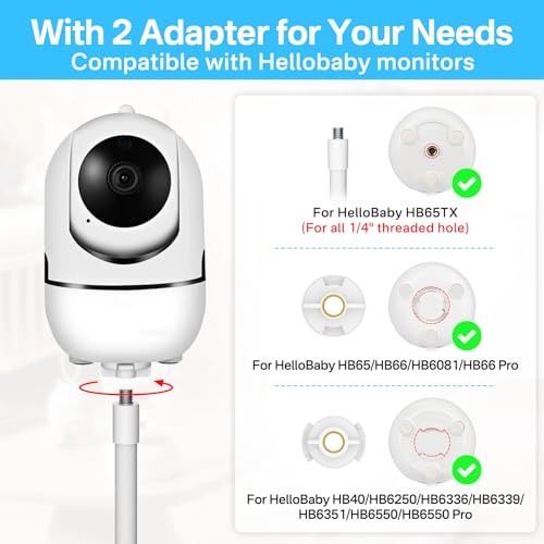Yususipa Flexible Clip Baby Monitor Crib Mount for Hello Baby Monitor Mount HB65 / HB66 / HB6081 / HB6550 / HB6339 / HB6550 pro - 19.4" Baby Monitor Holder Compatible with Hellobaby Camera Mount to Anywhere - Image 2