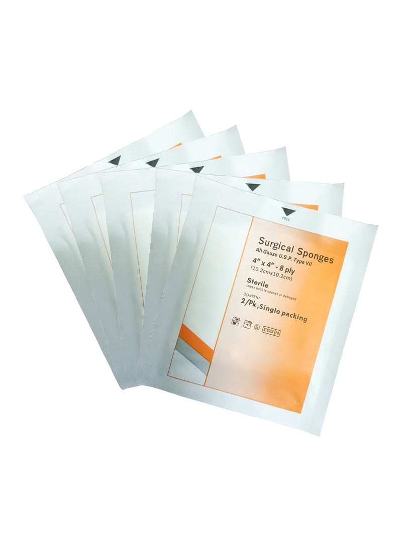 King Mariot Name: 50 Packs of 2's | Premium Gauze Sponges 4" x 4" - 8 Ply | USP Type VII | Sterile and Highly Absorbent | Medical Grade Gauze for Wound Care  - Image 3