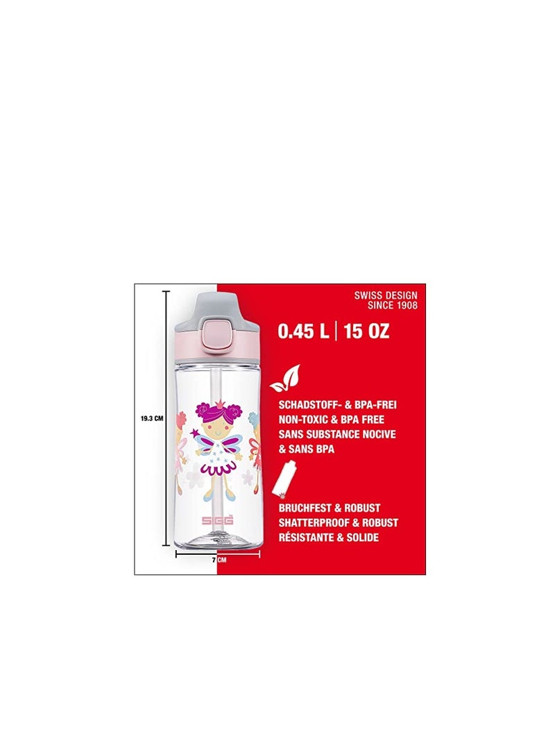 Sigg - Aluminium Kids Water Bottle - Miracle Fairy - With Straw - Leakproof - Lightweight - Bpa Free - Scratch & Break Resistant - School & Sports - Light Pink - 0.45L - Image 5