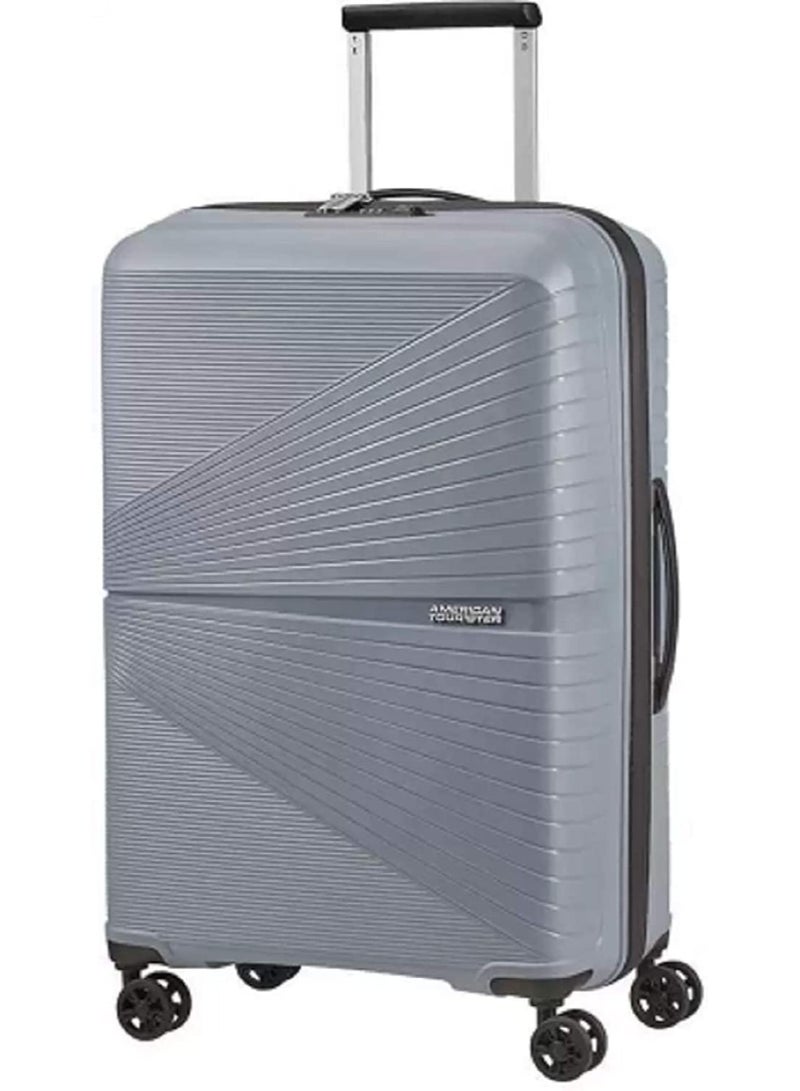 American Tourister 8 Spinner Wheels Trolley Bag for Travel | AIRCONIC 55 Cms Polypropylene Hardsided Small Cabin Luggage Bag | Suitcase for Travel | Trolley Bag for Travelling, Grey - Image 1