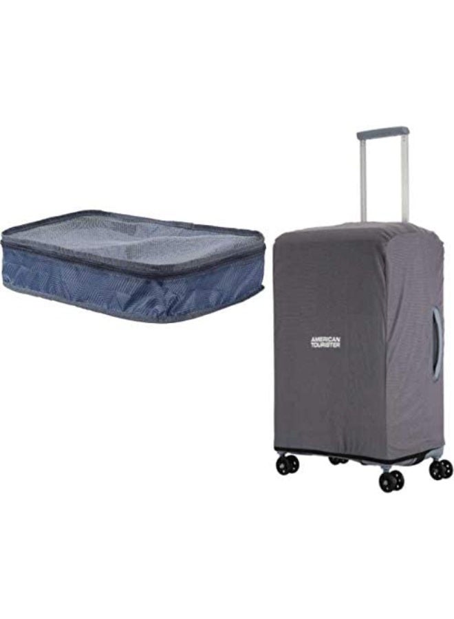 American Tourister 8 Spinner Wheels Trolley Bag for Travel | AIRCONIC 55 Cms Polypropylene Hardsided Small Cabin Luggage Bag | Suitcase for Travel | Trolley Bag for Travelling, Grey - Image 2