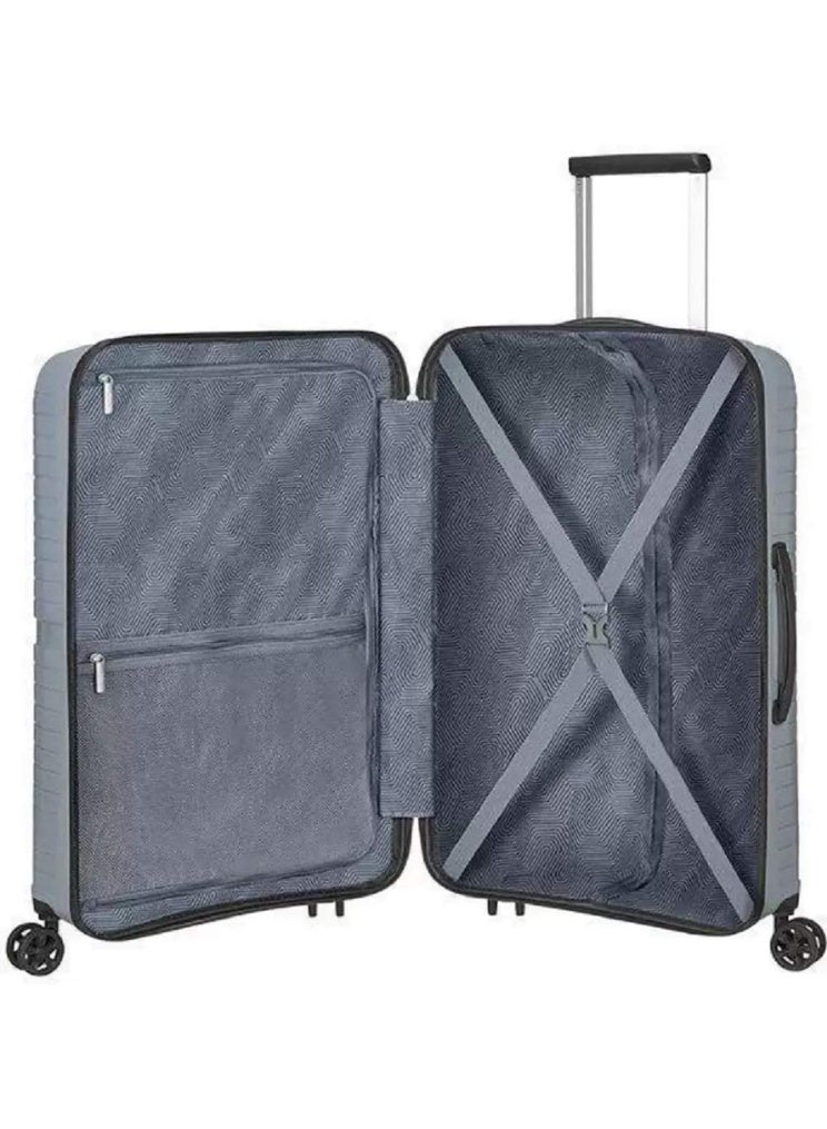 American Tourister 8 Spinner Wheels Trolley Bag for Travel | AIRCONIC 55 Cms Polypropylene Hardsided Small Cabin Luggage Bag | Suitcase for Travel | Trolley Bag for Travelling, Grey - Image 3