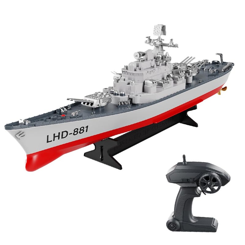 GoolRC Remote Control Warship RC Military Battleship 1390 Scale Remote Control Boat for Lakes and Rivers 24GHz RC Armed Cruiser Boat Model with Low Battery Alarm for Adults - Image 3