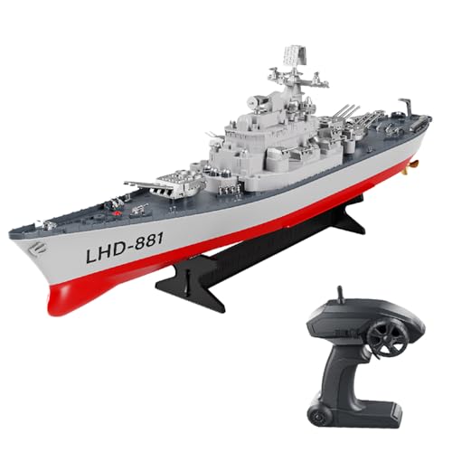 GoolRC Remote Control Warship RC Military Battleship 1390 Scale Remote Control Boat for Lakes and Rivers 24GHz RC Armed Cruiser Boat Model with Low Battery Alarm for Adults - Image 1