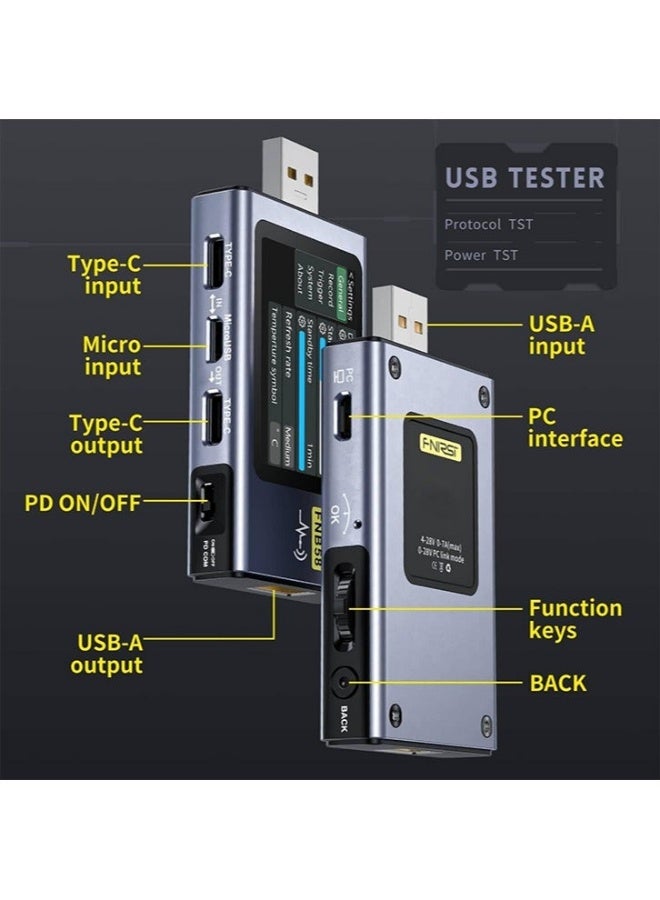 FNIRSI-FNB58 Digital Voltmeter Ammeter USB Tester TYPE-C Fast Charge Detection Trigger Capacity Measurement Ripple Measurement - Image 4