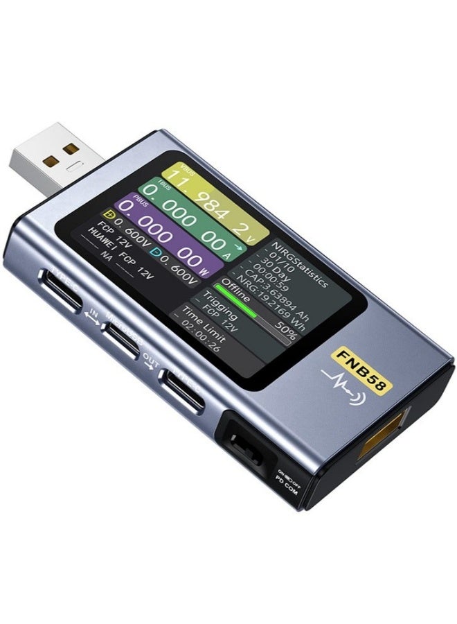FNIRSI-FNB58 Digital Voltmeter Ammeter USB Tester TYPE-C Fast Charge Detection Trigger Capacity Measurement Ripple Measurement - Image 1