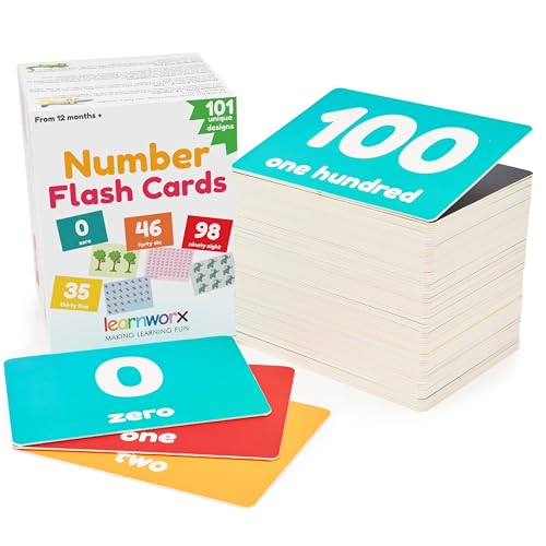 learnworx Number Flash Cards for Toddlers  AwardWinning  Toddler Math Flash Cards  Learn Counting Flashcards Numbers 1100  Help Kids Count Games  Kids Toys Numbers Match For Preschoolers Kindergarten 24 - Image 1