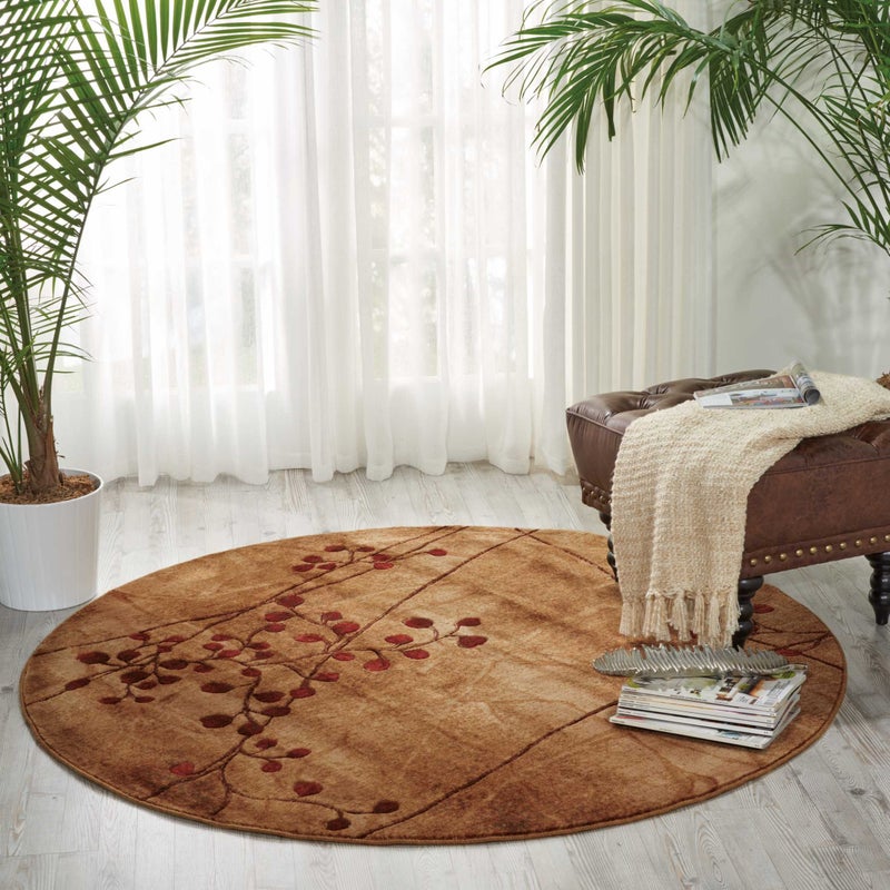 Nourison Nourison Somerset 8 x Round Brown Fabric Rustic Area Rug 8 Round 