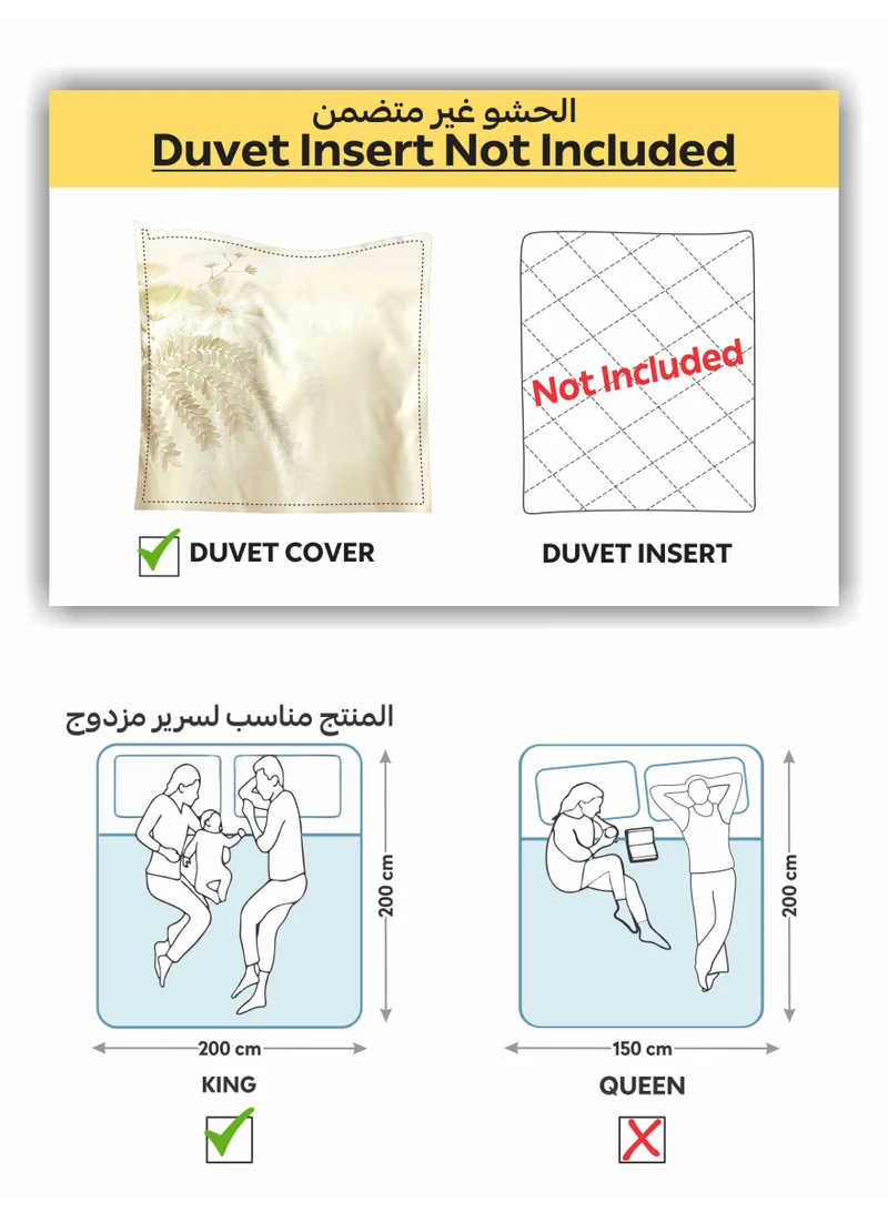 Donetella Digital Print Duvet cover Set, King Size 220x240 cm - 6-Pcs Bed Set, ,Emirate Collection, Microfiber - 1 Duvet Cover, 1 Fitted Sheet, 2 Pillow Shams, 2 Pillowcases (Filler Not Include)