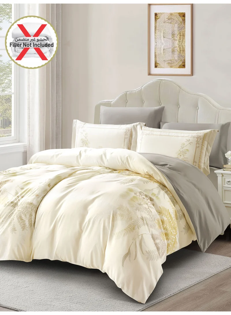 Donetella Digital Print Duvet cover Set, King Size 220x240 cm - 6-Pcs Bed Set, ,Emirate Collection, Microfiber - 1 Duvet Cover, 1 Fitted Sheet, 2 Pillow Shams, 2 Pillowcases (Filler Not Include)