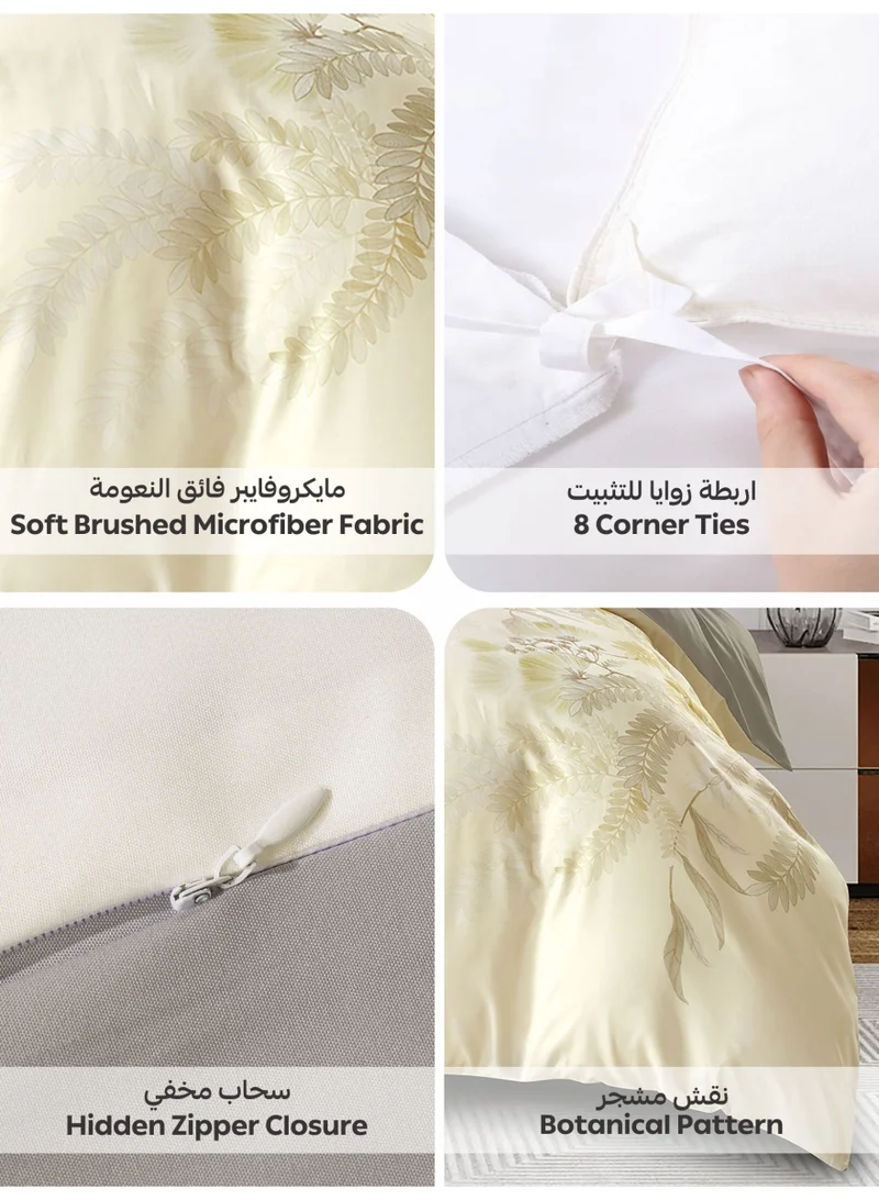 Donetella Digital Print Duvet cover Set, King Size 220x240 cm - 6-Pcs Bed Set, ,Emirate Collection, Microfiber - 1 Duvet Cover, 1 Fitted Sheet, 2 Pillow Shams, 2 Pillowcases (Filler Not Include)
