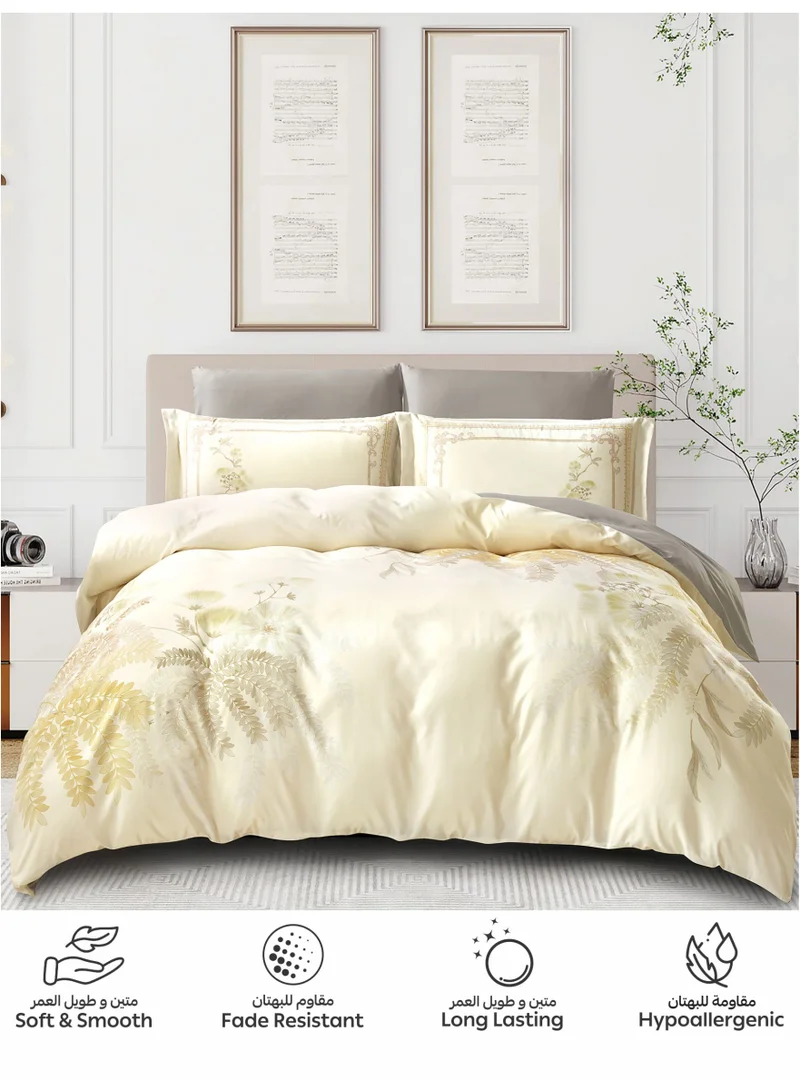 Donetella Digital Print Duvet cover Set, King Size 220x240 cm - 6-Pcs Bed Set, ,Emirate Collection, Microfiber - 1 Duvet Cover, 1 Fitted Sheet, 2 Pillow Shams, 2 Pillowcases (Filler Not Include)