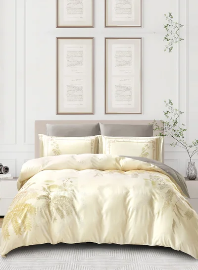 Donetella Digital Print Duvet cover Set, King Size 220x240 cm - 6-Pcs Bed Set, ,Emirate Collection, Microfiber - 1 Duvet Cover, 1 Fitted Sheet, 2 Pillow Shams, 2 Pillowcases (Filler Not Include)