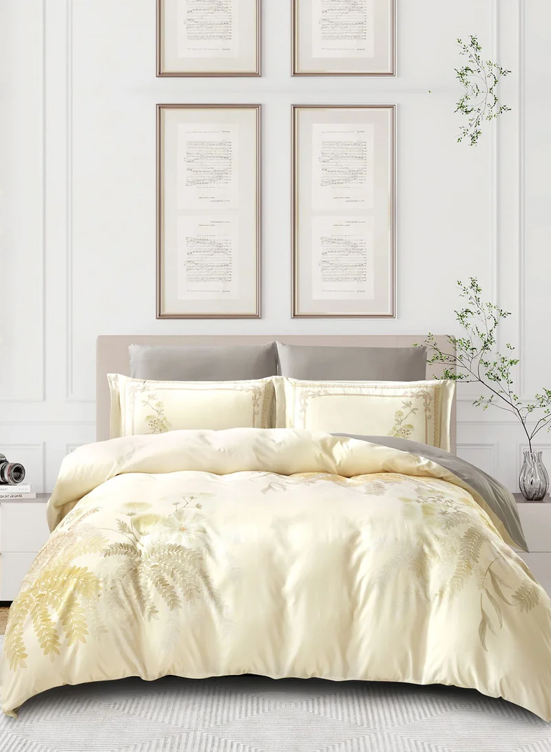 Donetella Digital Print Duvet cover Set, King Size 220x240 cm - 6-Pcs Bed Set, ,Emirate Collection, Microfiber - 1 Duvet Cover, 1 Fitted Sheet, 2 Pillow Shams, 2 Pillowcases (Filler Not Include)