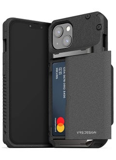 VRS Design Damda Glide Pro for iPhone 13 Case Cover Wallet Semi Automatic Credit Card Slot (3-4) - Sand Stone 