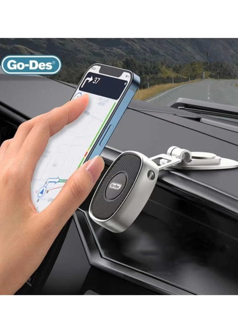 GO-DES GD-HD788 Magnetic Car Interior Phone Holder with Flat Surface Design" - Image 2