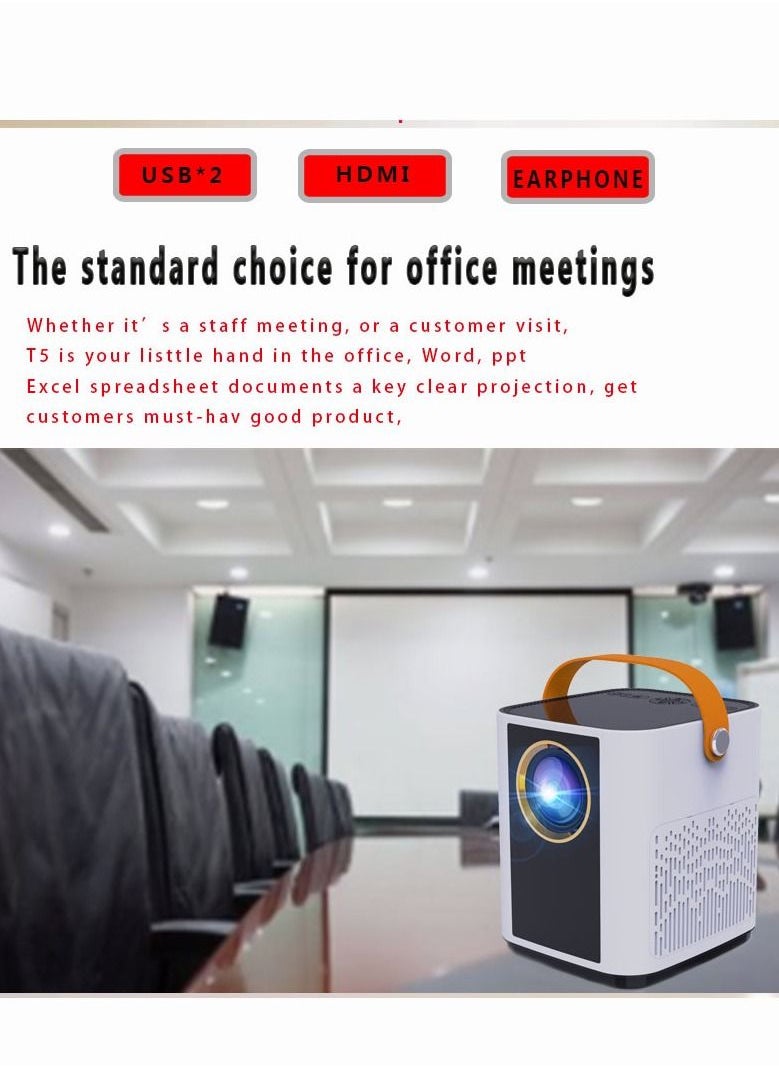 Mi VAZA - T6 1920 x 1080P Mini LED Portable Dual Frequency WiFi Android 9.0 Remote Electronic Focusing For Meeting Home Smart Video Projector - Image 1