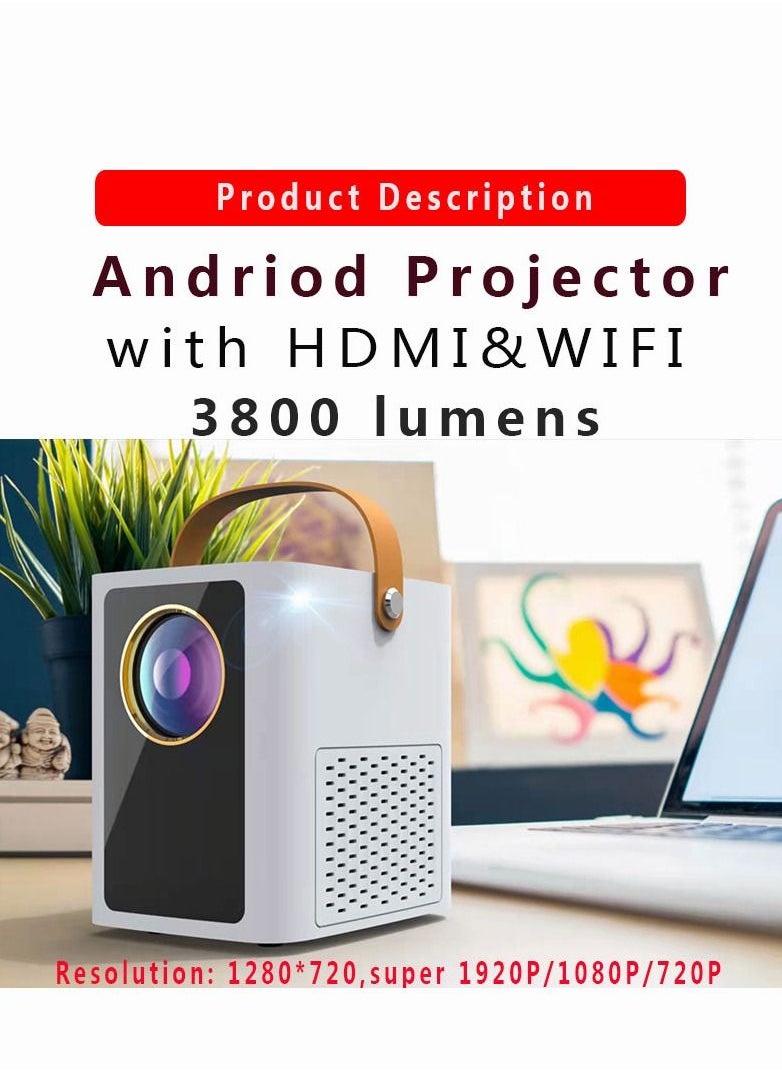 Mi VAZA - T6 1920 x 1080P Mini LED Portable Dual Frequency WiFi Android 9.0 Remote Electronic Focusing For Meeting Home Smart Video Projector - Image 1