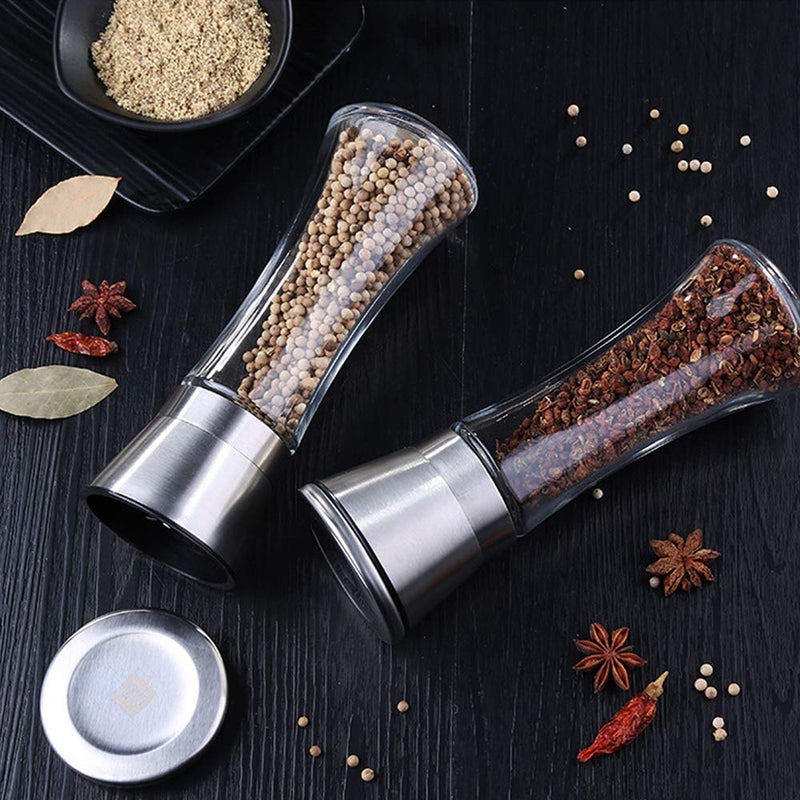 MYPS Flavors Pepper Grinder with Black Pepper Whole 80g Black Pepper Crusher with Kali MirchGlass Bottle Pepper Mill with Stainless Steel LidCoarseness Adjustment KnobPack of 1 - Image 4