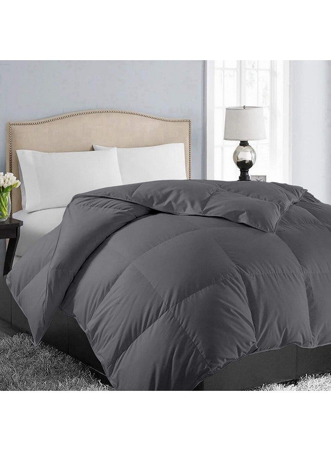 EASELAND All Season California King Soft Quilted Down Alternative Comforter Reversible Duvet Insert with Corner Tabs,Winter Summer Warm Fluffy ,Dark Grey,96x104 inches - Image 1