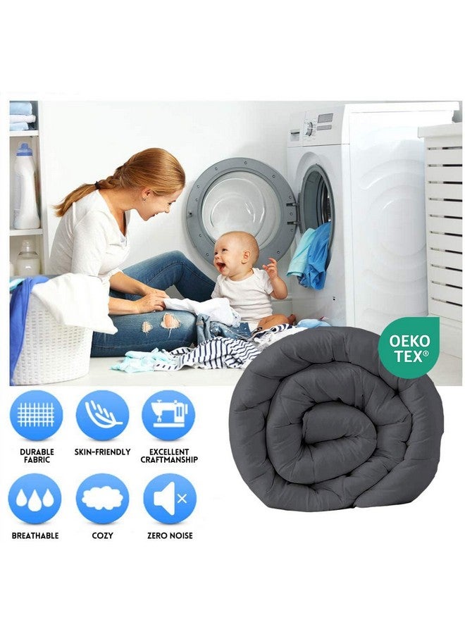 EASELAND All Season California King Soft Quilted Down Alternative Comforter Reversible Duvet Insert with Corner Tabs,Winter Summer Warm Fluffy ,Dark Grey,96x104 inches - Image 2