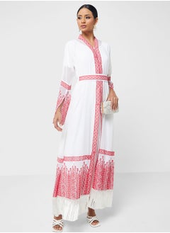 Embroidered Belted Abaya