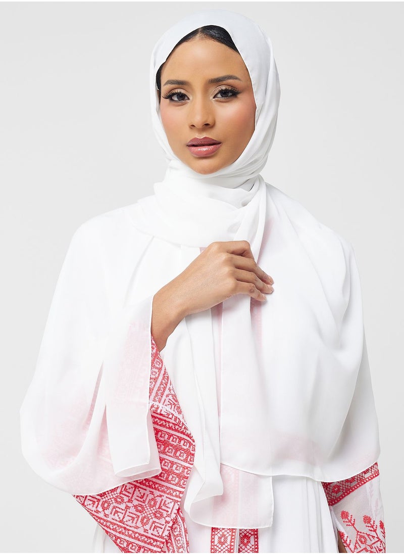 hayas closet - Embroidered Belted Abaya - Image 1