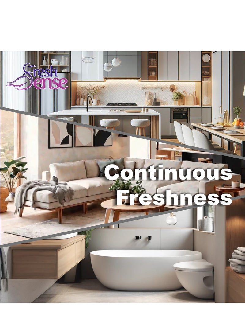 فريش سينس عبوة معطر هواء معاد تعبئته - عبوة 3 × 260 مل - معطر هواء أوتوماتيكي برذاذ تلقائي شلال رذاذ تلقائي لمكتب الحمام في المنزل لتحييد الروائح الكريهة فريش سينس - Image 3