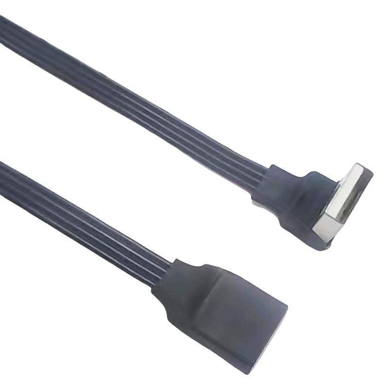 كابل USB 2.0 ذكري إلى أنثوي قصير بزاوية 90 درجة لشحن فعال ونقل بيانات في مساحات ضيقة، لتمديد منافذ الطابعة - Image 1