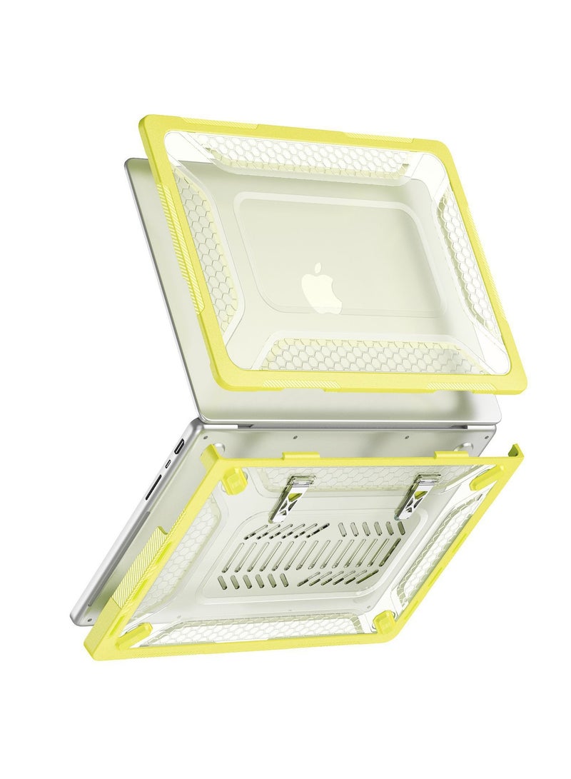 عام غطاء صلب من البولي كربونات فائق النحافة مزود بفتحات تبريد وحامل مدمج لجهاز MacBook Air مقاس 13.6 بوصة (طرازات A2681/A3113/A3240/A3449)، غطاء حاسوب محمول مضاد للصدمات ومقاوم للخدش. - Image 2