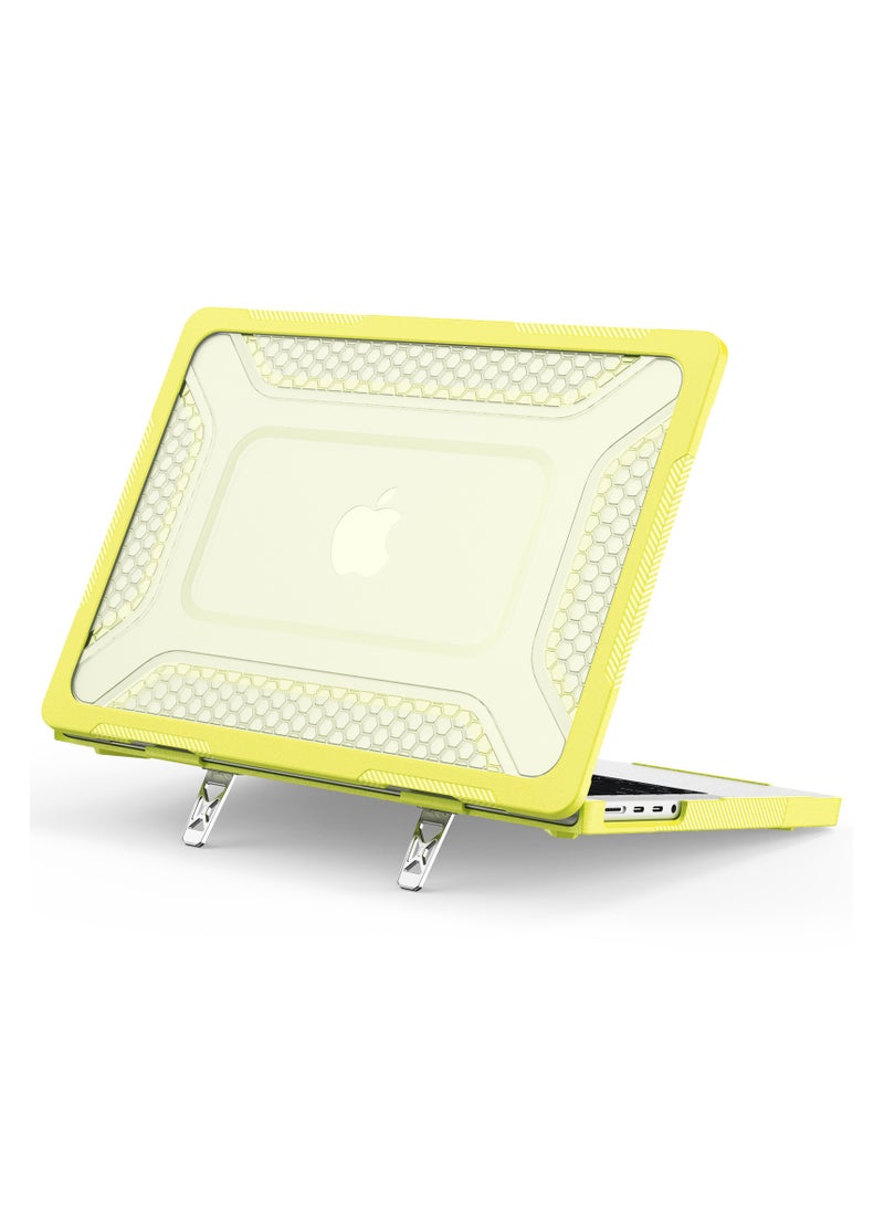 عام غطاء صلب من البولي كربونات فائق النحافة مزود بفتحات تبريد وحامل مدمج لجهاز MacBook Air مقاس 13.6 بوصة (طرازات A2681/A3113/A3240/A3449)، غطاء حاسوب محمول مضاد للصدمات ومقاوم للخدش. - Image 1